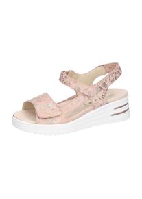 Waldläufer WALDLÄUFER Damen Plateausandaletten "H-DINA", Gr. 7, rot, Veloursleder, metallic, modisch, Schuhe, Sommerschuh, Sandale, Bequemschuh in Komfortweite