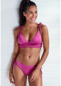 Buffalo Damen Triangel-Bikini, pink, Gr. 34, Microfaser, Bikini-Sets, mit gesmoktem Einsatz