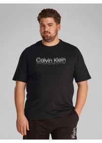 Herren T-Shirt "BT_CP-DOUBLE LOGO T-SHIRT", schwarz, casual, Gr. XXL, CALVIN KLEIN BIG & TALL, unifarben, Single Jersey, Obermaterial: 100%