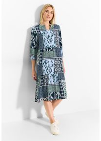 Cecil Damen Maxikleid, blau, casual, Gr. XS, bedruckt, Stoff, 100% Viskose, Kleider, knielang