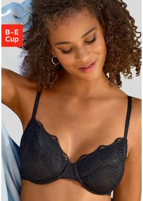 Lascana Damen Bügel-BH "Marla", Gr. 70, schwarz, Spitze, Obermaterial: 90% Polyamid, 10% Elasthan, modisch, BHs, aus extravaganter Spitze, Dessous