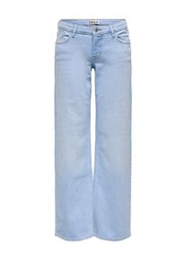 Only Damen Low-rise-Jeans "ONLJUDY-O LW WIDE LEG DNM TAI565 NOOS"special bright blau denim detail:rg, modisch, Gr. S, unifarben, Denim/Jeans,