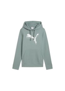 Puma Damen Hoodie "ESS METALLIC Hoodie Damen"grün moon metallic silber, Gr. S, Obermaterial: 32% Polyester, 68% Baumwolle; Kapuzenfutter: 100%