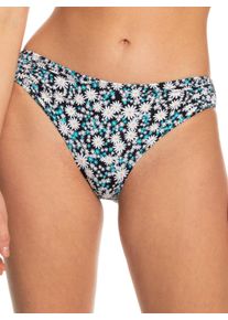 Roxy Damen Bikini-Hose "Printed Beach Classics", schwarz, Gr. M, 87% Nylon, 13% Elasthan, Badehosen