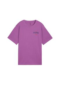 Puma Damen T-Shirt "ESS FLORAL PACK Relaxed Fit T-Shirt mit Grafik Damen", lila, Gr. XS, Obermaterial: 100% Baumwolle; Rippe: 80% Baumwolle, 20%