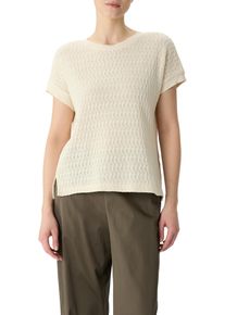 comma, COMMA Damen T-Shirt, beige, casual, Gr. 38, unifarben, Strick, Obermaterial: 100% Baumwolle, Shirts, in Strick-Optik