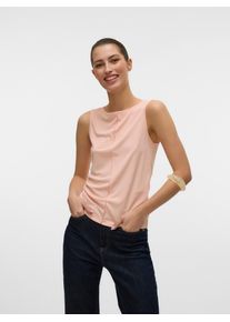 Véro Moda VERO MODA Damen Tanktop "VMMAGGIE BOATNECK TANK TOP VMA NOOS", beige, modisch, Gr. XS, unifarben, Jersey, Obermaterial: 65% Modal, 35% Polyester, Tops