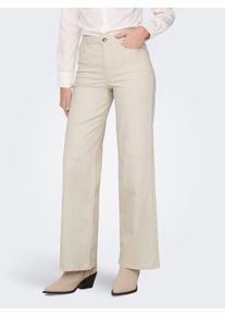 Only Damen Weite Jeans "ONLMADISON BLUSH HW WIDE DNM CRO NOOS", beige, modisch, Gr. XL, unifarben, Denim/Jeans, Obermaterial: 92% Baumwolle, 6%