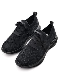 Ara Damen Slip-On Sneaker "MAYA", Gr. 39, schwarz, Textil, sportlich, Schuhe, Schnürschuh, Slipper in Strickoptik, H-Weite