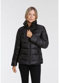 Polarino Damen Daunenjacke, schwarz, sportlich, Gr. 46, unifarben, Web, Obermaterial: 100% Polyamid. Futter: 100% Polyester. Wattierung: 80% Daunen,