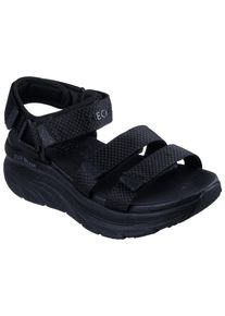 Skechers Damen Sandale "D'LUX WALKER", Gr. 41, schwarz, Textil, unifarben, sportlich, Schuhe, Trekkingsandale, Sommerschuh mit Klettverschlüssen