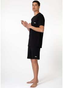 Fila Herren Shorty "MAN JERSEY PYJAMAS", Gr. XXL, schwarz, Web, Obermaterial: 100% Baumwolle, unifarben, modisch, Homewear-Sets, T-Shirt und kurze