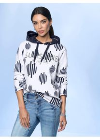 Heine Damen Sweatshirt, blau, Gr. 46, gemustert, mehrfarbig, bedruckt, unifarben, 60% Baumwolle, 40% Polyester, Sweatshirts