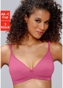 Petite Fleur Damen Bralette-BH, Gr. 85, pink, Jersey, Obermaterial: 75% Baumwolle, 15% Elasthan, 10% Polyester, Basic, BHs, ohne Bügel im