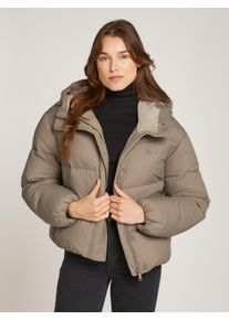 Damen Steppjacke "LOGO SHORT HOODED PUFFER", beige, feminin, Gr. XL, Calvin Klein Jeans, unifarben, Web, Obermaterial: 100% Polyamid. Futter: 100%