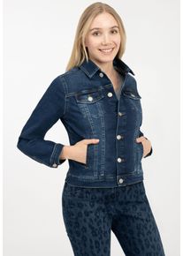 Recover Pants Damen Jeansjacke "CHIC", blau, casual, Gr. 46, unifarben, 93% Baumwolle;5% Polyester;2% Elasthan, Jacken, in Used-Optik
