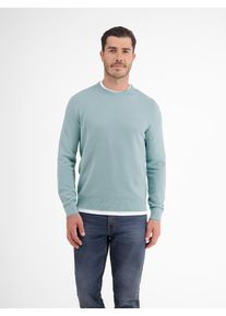 Lerros Herren Strickpullover "Lerros Leichter Strickpullover mit schmaler Rippstruktur", blau, Gr. L, 100% Baumwolle, Pullover