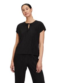 Cartoon Damen Kurzarmshirt "Cartoon Casual-Shirt mit V-Ausschnitt", schwarz, modisch, Gr. 44, Obermaterial: 100% Polyester., Shirts, Material