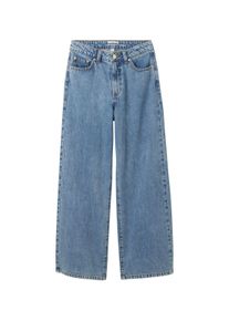 Tom Tailor Mädchen Weite Jeans, blau, casual, Gr. 146, unifarben, Denim/Jeans, Obermaterial: 100% Baumwolle, Jeans, im 5-Pocket-Style