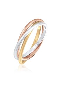 Elli Damen Fingerring "Wickelring Trio Trini Basic 925 Silber", 52mm, ohne Stein, Silber 925 (Sterlingsilber), 1.6mm, bunt, Silber 925