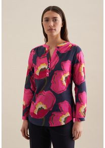 Seidensticker Damen Klassische Bluse "Schwarze Rose", blau, Gr. 38, geblümt, 100% Baumwolle, Blusen, Tunika Floral