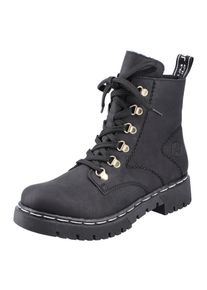 Rieker Damen Winterboots, Gr. 41, schwarz, Lederimitat, klassisch, Schuhe, mit kontrastfarbener Rahmennaht
