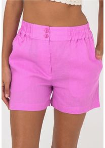 FRESHLIONS Damen Shorts "Amara", pink, casual, Gr. M, unifarben, 100% Leinen, Hosen, im klassischen Design