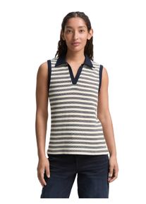 Tom Tailor Damen Stricktop, blau, Gr. XXL, gestreift, Strick, Obermaterial: 70% Baumwolle, 20% Polyester, 10% Viskose, Tops, in Streifen-Optik und