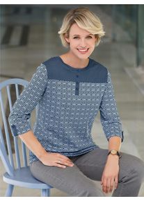 Classic Basics Damen 3/4-Arm-Shirt "3/4-Arm-Shirt", blau, Gr. 38, gemustert, mehrfarbig, 100% Baumwolle, Shirts