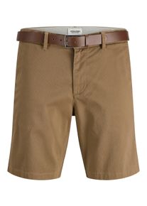 Jack & Jones JACK & JONES Herren Chinoshorts "JPSTMARCO LEGACY SHORT W BELT C STYDSS25", braun, modisch, Gr. S, unifarben, Web, Obermaterial: 98% Baumwolle, 2%