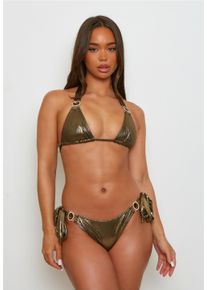 MODA MINX Damen Bikini-Hose "Shimmering Lights", bunt, Gr. L, unifarben, 92% Polyester, 8% Elasthan, Badehosen, mit schimmerndem Design
