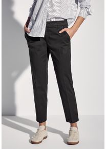 Street One Damen Chinohose, grau, casual, Gr. 36, unifarben, Web, 97% Baumwolle, 3% Elasthan, Hosen, mit Elastikbund