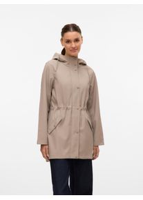 Véro Moda VERO MODA Damen Regenjacke "VMMALOU COATED JACKET", grau, casual, Gr. M, unifarben, Web, Obermaterial: 100% Polyester, Jacken