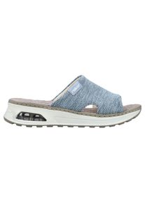 Rieker Damen Pantolette, Gr. 41, blau, Textil, meliert, casual, Schuhe, Sommerschuh, Hausschuh, Schlappen, Keilabsatz, in veganer Verarbeitung