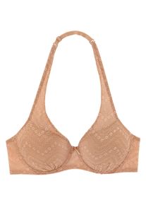 Lascana Damen Schalen-BH, Gr. 70, braun, Spitze, Obermaterial: 84% Polyamid, 16% Elasthan, feminin, BHs, mit Bügel und drei Tragevarianten, Dessous