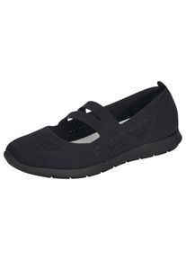 Remonte Damen Riemchenballerina, Gr. 36, schwarz, Textil, sportlich, Schuhe, Slipper, Schlupfschuh, Slip-On Sneaker im sportiven Design
