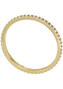 Fossil Damen Fingerring "JEWELRY, JF04686710, JF04687040", 17,5, Edelstahl, 2mm, gold, Edelstahl, Fingerringe, mit Glasstein