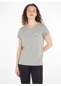 Damen T-Shirt "SHORT SLEEVE T-SHIRT", Tommy Hilfiger Underwear, Gr. L, grau, Single Jersey, Obermaterial: 100% Baumwolle, meliert, casual, Shirts,