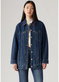 Levi's LEVI'S Damen Jeansjacke "BELTED DOLMAN TRUCKER", blau, casual, Gr. S, unifarben, Web, Obermaterial: 100% Baumwolle, Jacken, mit Gürtel