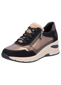 Rieker Damen Keilsneaker, Gr. 40, rosa, Lederimitat, kontrastfarbene Details, sportlich, Schuhe, Freizeitschuh, Schnürschuh mit Schaftrandpolsterung,