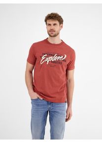 Lerros Herren T-Shirt "Lerros Herren Jersey T-Shirt mit Brustprint"earth rot, Gr. XL, 100% Baumwolle, Shirts