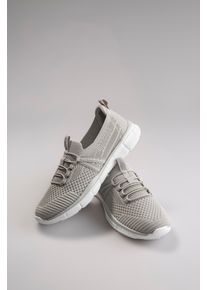 ANISTON SHOES Damen Slip-On Sneaker, Gr. 36, grau, Textil, modisch, Schuhe, Freizeitschuh, Halbschuh, Schnürschuh - NEUE KOLLEKTION