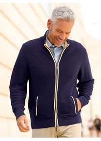 Marco Donati Herren Strickjacke, blau, Gr. 52, unifarben, meliert, 100% Baumwolle, Strickjacken