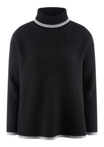 include - Rollkragen-Pullover, schwarz, Gr. 36 / S - Schurwolle