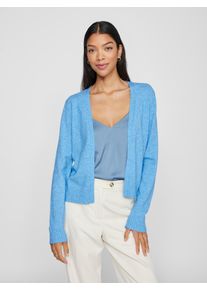 Vila Damen Cardigan "VIRIL SHORT L/S KNIT CARDIGAN-NOOS", blau, casual, Gr. S, meliert, Feinstrick, Obermaterial: 50% Viskose, 27% Nylon, 23%