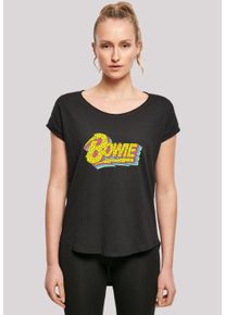F4NT4STIC Damen T-Shirt "David Bowie Moonlight 90s Logo", schwarz, casual, Gr. XS, Obermaterial: 100% Baumwolle, Shirts, Print