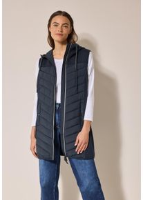 Cecil Damen Steppweste, blau, casual, Gr. M, unifarben, Stoff, Obermaterial: 67% Polyester, 27% Viskose, 6% Elasthan; Futter: 100% Polyester, Westen,
