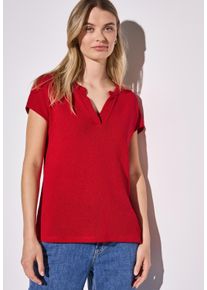 Street One Damen Shirttop, rot, casual, Gr. 44, unifarben, Jersey, Obermaterial: 63% Viskose, 37% Polyester, Tops, im Tunika Stil