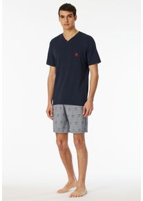 Schiesser Herren Shorty ""95/5"", Gr. 58, blau, Single Jersey, Obermaterial: 95% Baumwolle, 5% Elasthan, casual, Homewear-Sets, Sehr elastisches