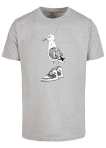 MisterTee Herren T-Shirt "MisterTee Herren Seagull Sneakers Tee", grau, casual, Gr. S, unifarben, 100% Baumwolle, Shirts